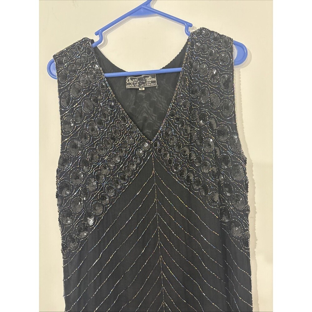 Creative Creations 100% Silk Dress Beads & Sequins Beautiful Medium - Picture 3 of 16